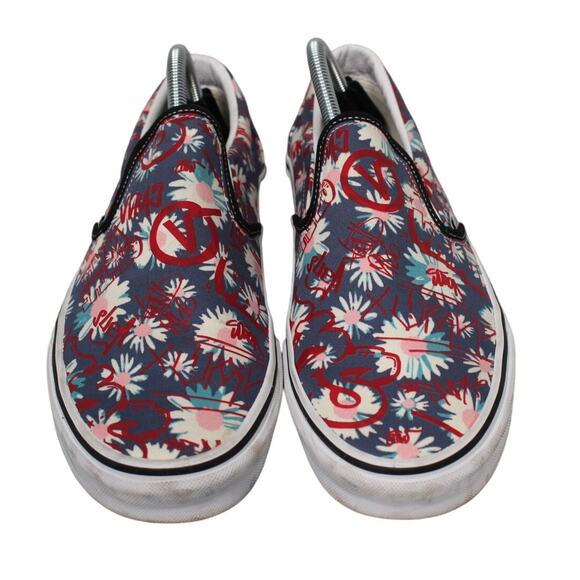 Vans Classic Slip-On (Vans Crew) Floral/Red Shoes Size 10‎ Mens - Picture 3 of 9